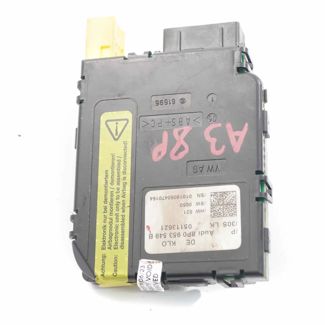 Lenkrad position Winkel sensor Steuergerät Modul für Audi A3 8P mit Teilenummer 8P0953549B Audi A3 8P Lenkrad position Winkel sensor Steuergerät Modul - SKU 8P0953549B - Teilenummer 8P0953549B