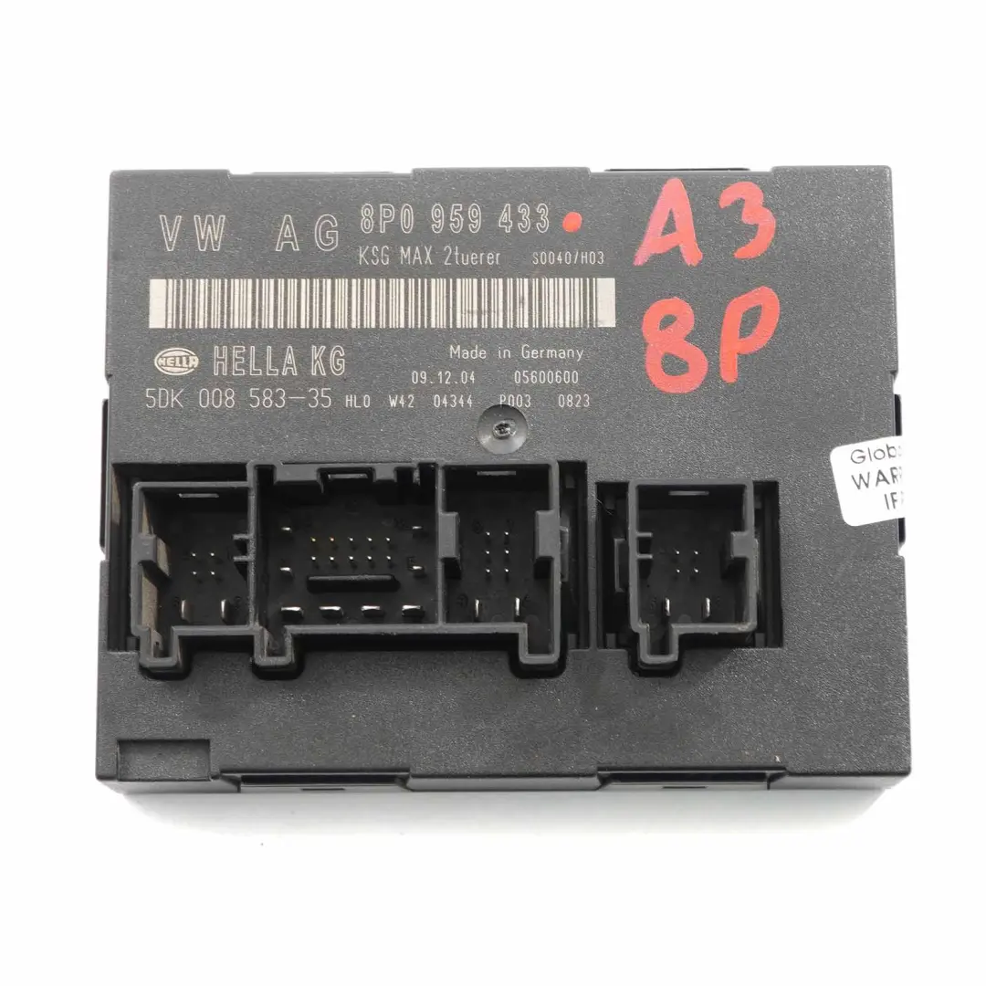 Body Control Comfort Unit Module BCM Convenience Unit to Audi A3 8P with Part number 8P0959433 Audi A3 8P Body Control Comfort Unit Module BCM Convenience Unit - SKU 8P0959433 - Part number 8P0959433