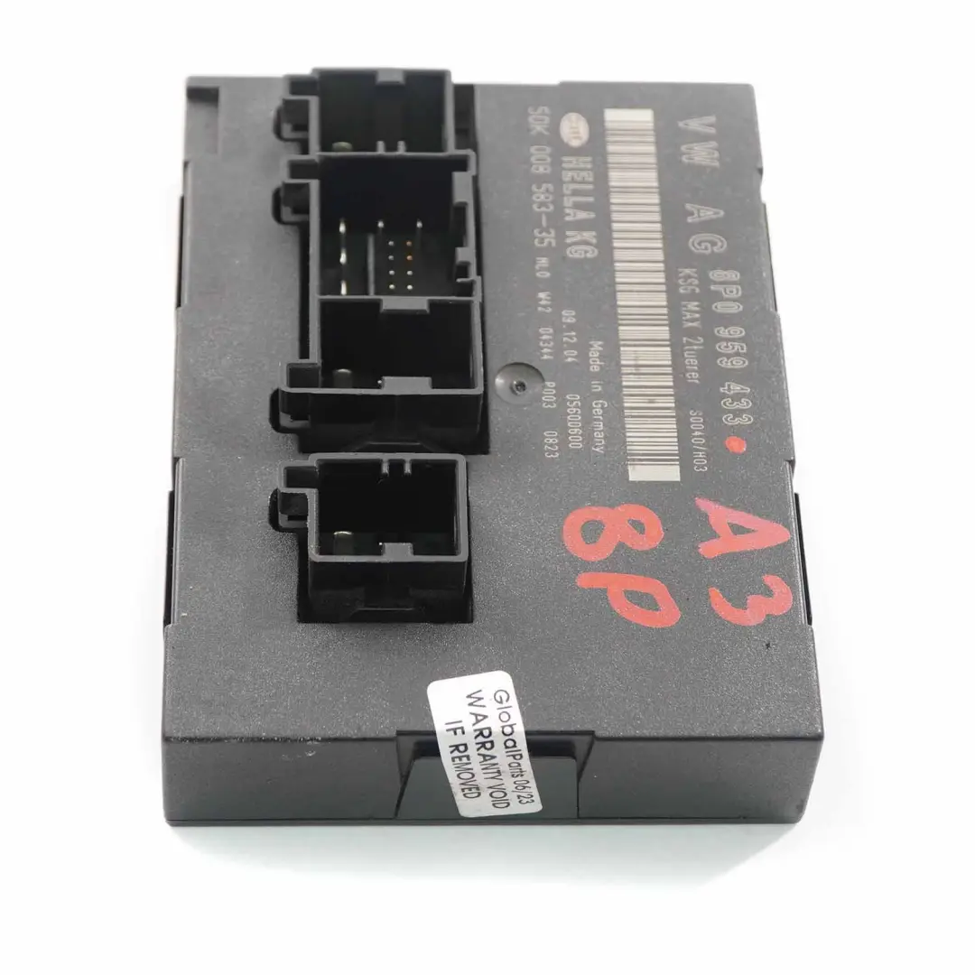 Module De Commande De Confort BCM pour Audi A3 8P à propos du numéro de pièce 8P0959433 Audi A3 8P Module De Commande De Confort BCM - SKU 8P0959433 - Numéro de pièce 8P0959433