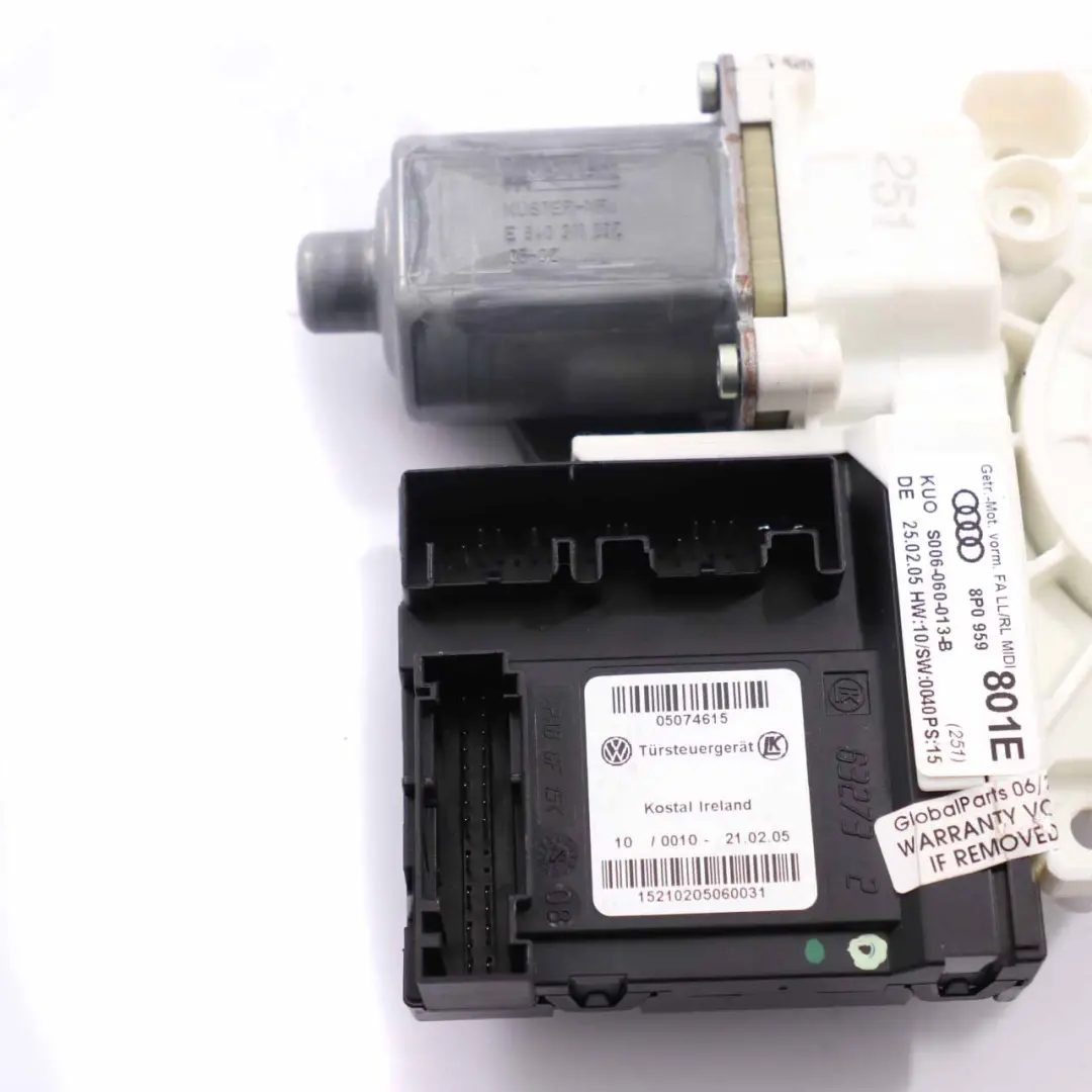 Moteur Lève-Vitre Porte Avant Gauche Unité d'entraînement pour Audi A3 à propos du numéro de pièce 8P0959801E Audi A3 Moteur Lève-Vitre Porte Avant Gauche Unité d'entraînement - SKU 8P0959801E - Numéro de pièce 8P0959801E