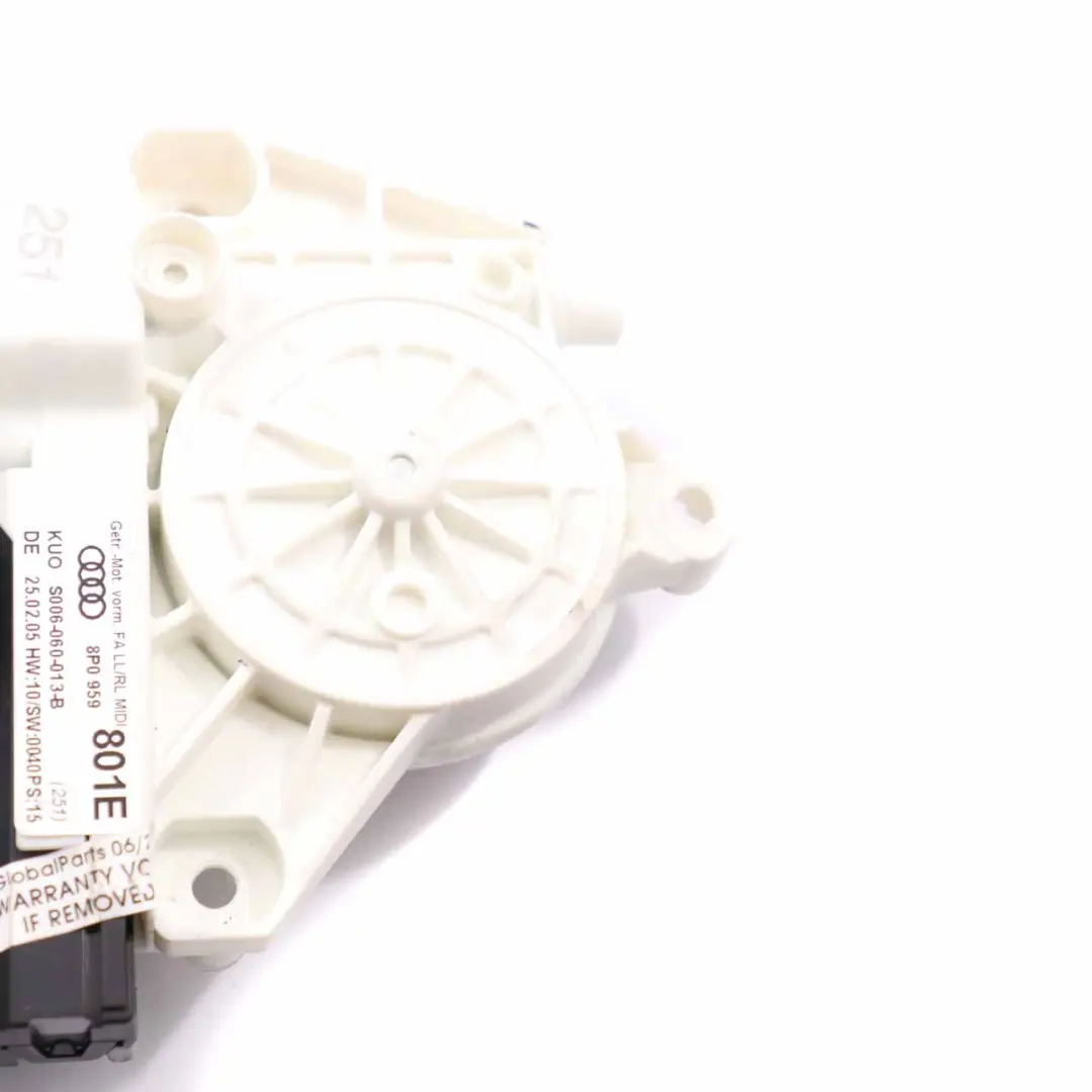 Moteur Lève-Vitre Porte Avant Gauche Unité d'entraînement pour Audi A3 à propos du numéro de pièce 8P0959801E Audi A3 Moteur Lève-Vitre Porte Avant Gauche Unité d'entraînement - SKU 8P0959801E - Numéro de pièce 8P0959801E