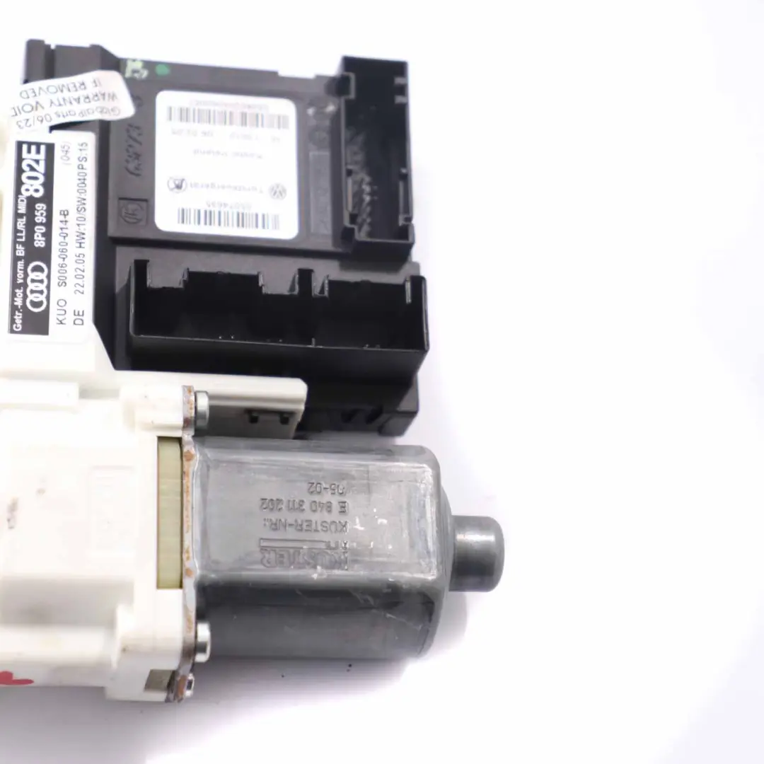 Moteur Lève-Vitre Porte Avant Droite Drive Electrique pour Audi A3 8P à propos du numéro de pièce 8P0959802E Audi A3 8P Moteur Lève-Vitre Porte Avant Droite Drive Electrique - SKU 8P0959802E - Numéro de pièce 8P0959802E