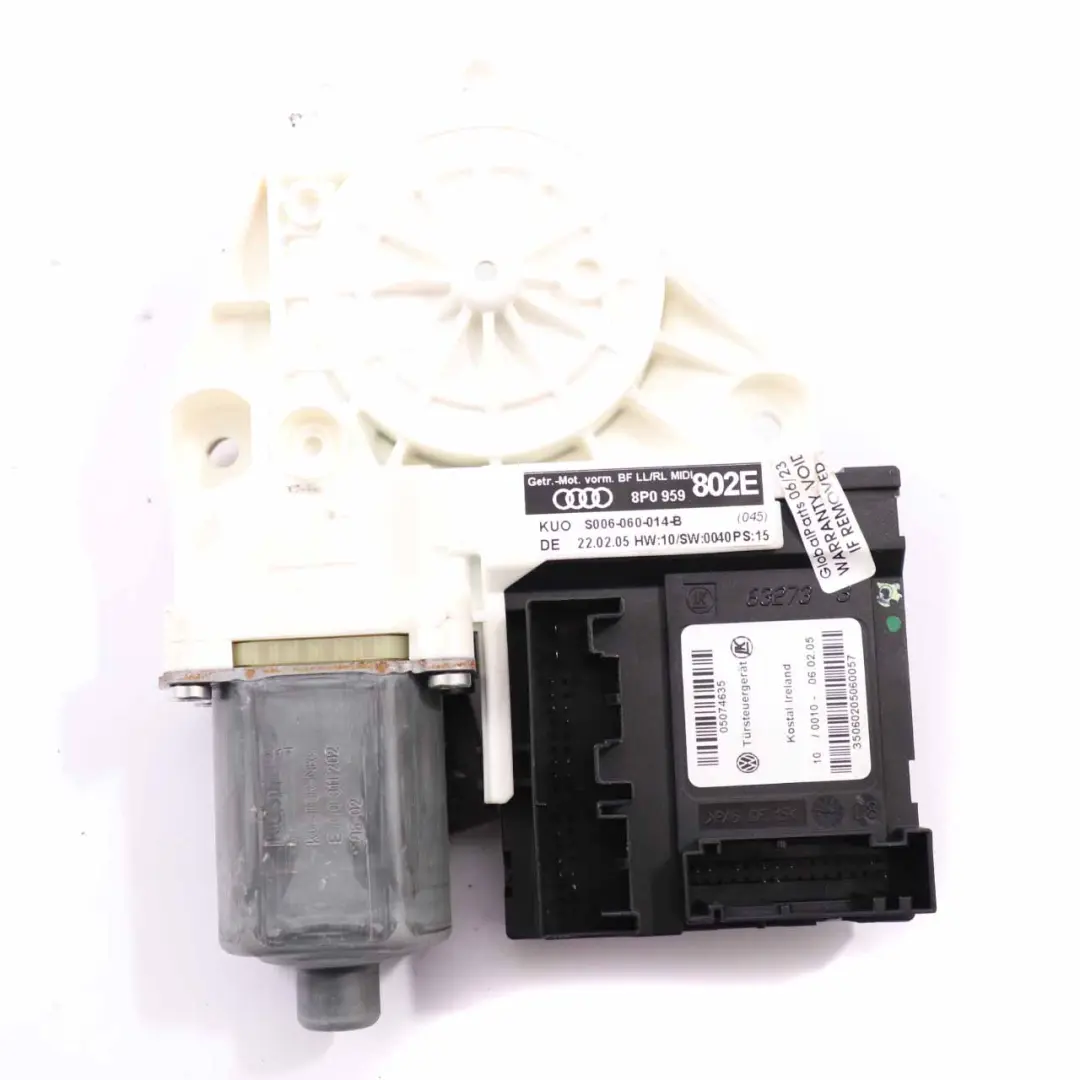 Audi A3 8P Window Lifter Motor Door Front Left N/S Drive Electric - SKU 8P0959802E - Part number 8P0959802E