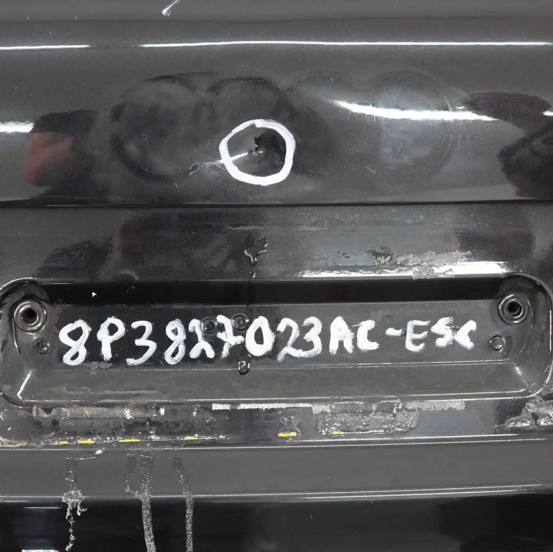 Boot Lid Tailgate Audi A3 8P Rear Trunk Lid Panel Ebony Black Pearl - LZ9W to with Part number 8P3827023AC Boot Lid Tailgate Audi A3 8P Rear Trunk Lid Panel Ebony Black Pearl - LZ9W - SKU 8P3827023AC-ESC - Part number 8P3827023AC