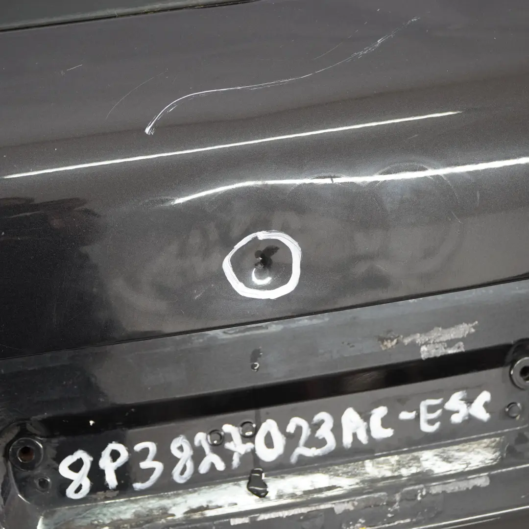 Boot Lid Tailgate Audi A3 8P Rear Trunk Lid Panel Ebony Black Pearl - LZ9W to with Part number 8P3827023AC Boot Lid Tailgate Audi A3 8P Rear Trunk Lid Panel Ebony Black Pearl - LZ9W - SKU 8P3827023AC-ESC - Part number 8P3827023AC