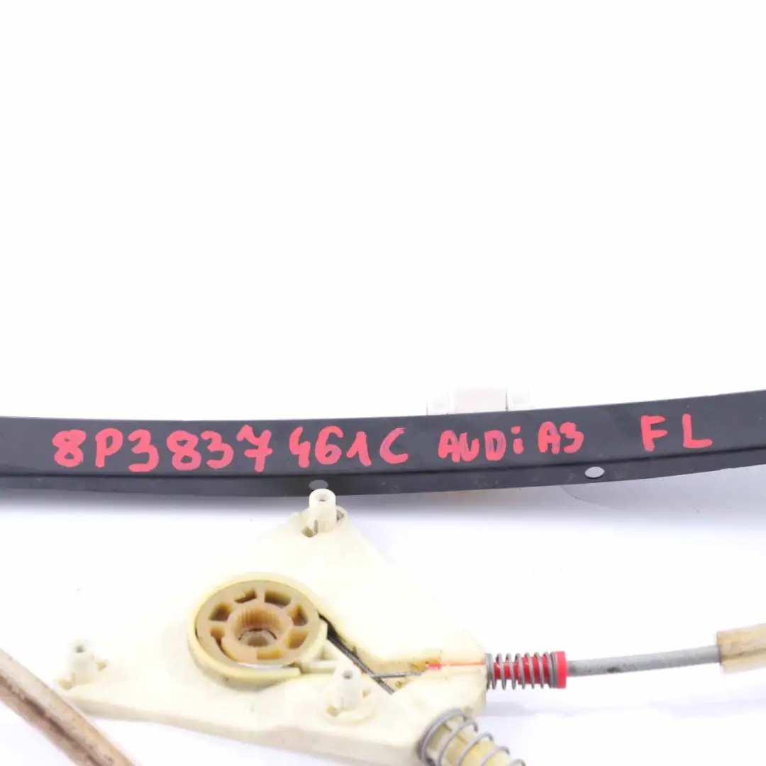 Audi A3 8P Window Lifter Front Left Door N/S Regulator Mechanism - SKU 8P3837461C - Part number 8P3837461C