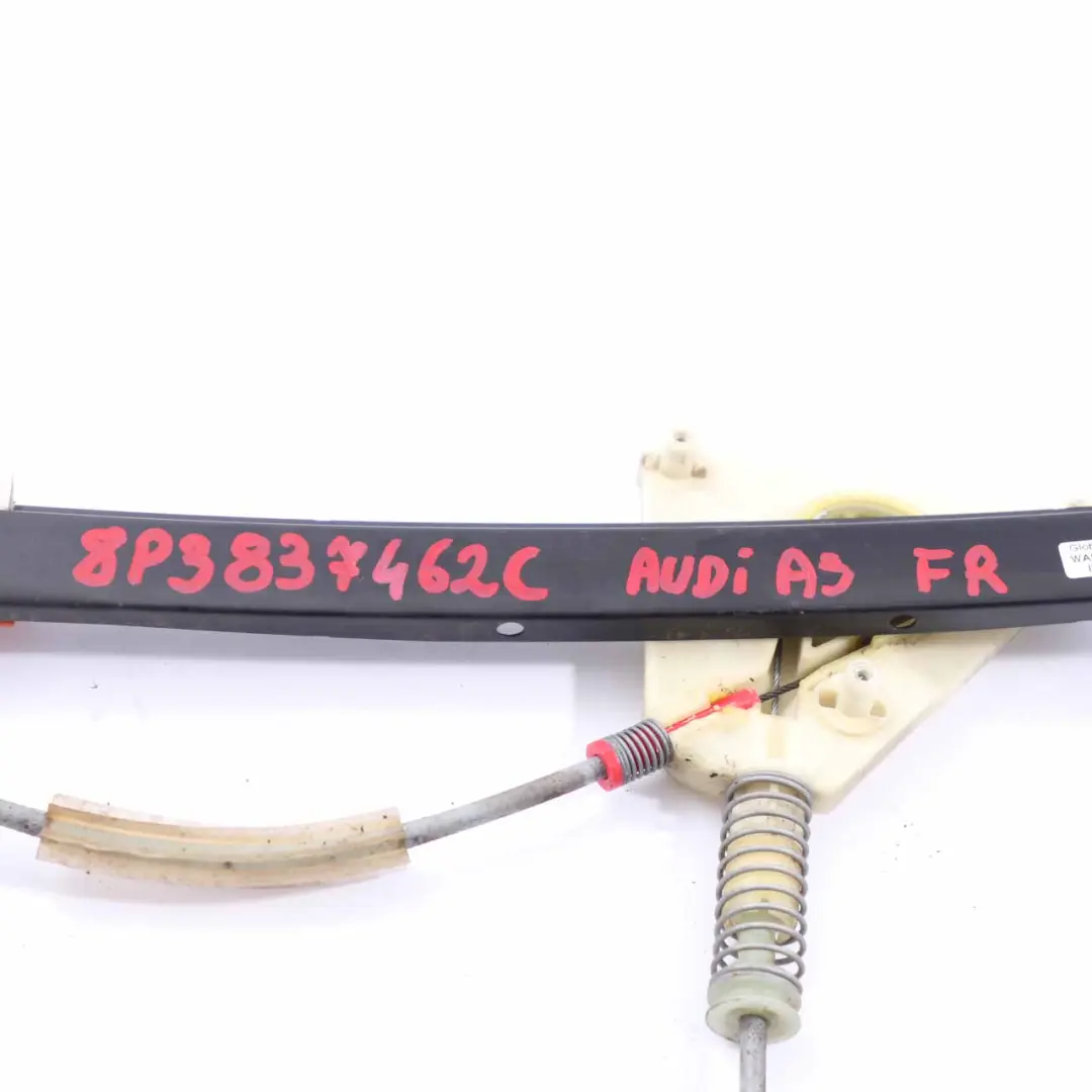 Audi A3 8P Window Lifter Front Right Door O/S Regulator Mechanism - SKU 8P3837462C - Part number 8P3837462C