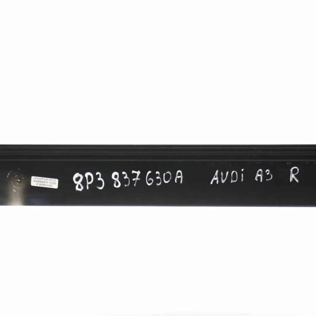 Door Window Glass Frame Front Right O/S Surround to Audi A3 8P with Part number 8P3837630A Audi A3 8P Door Window Glass Frame Front Right O/S Surround - SKU 8P3837630A - Part number 8P3837630A