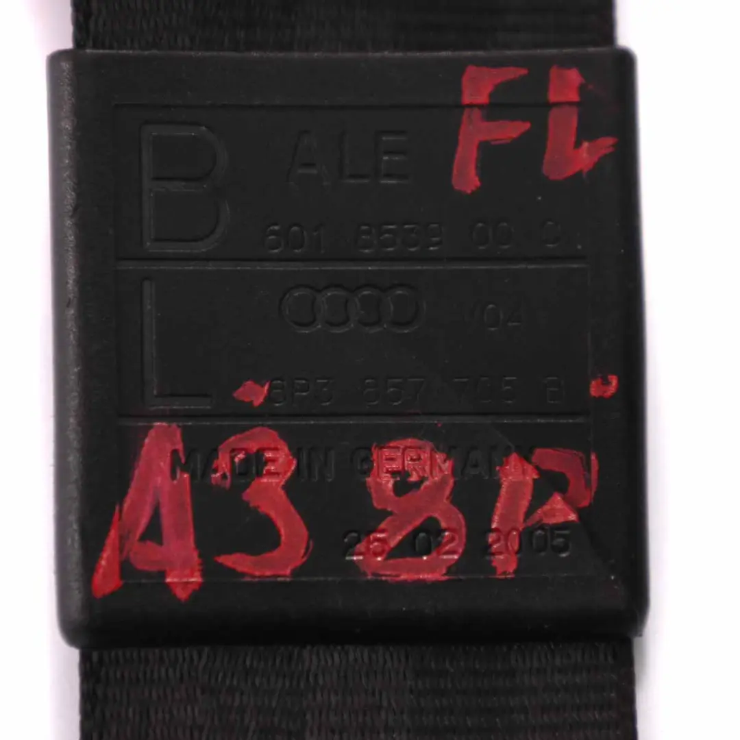 Belt Front Left N/S Seatbelt Safety Belt to Audi A3 8P Seat with Part number 8P3857705B Audi A3 8P Seat Belt Front Left N/S Seatbelt Safety Belt - SKU 8P3857705B - Part number 8P3857705B