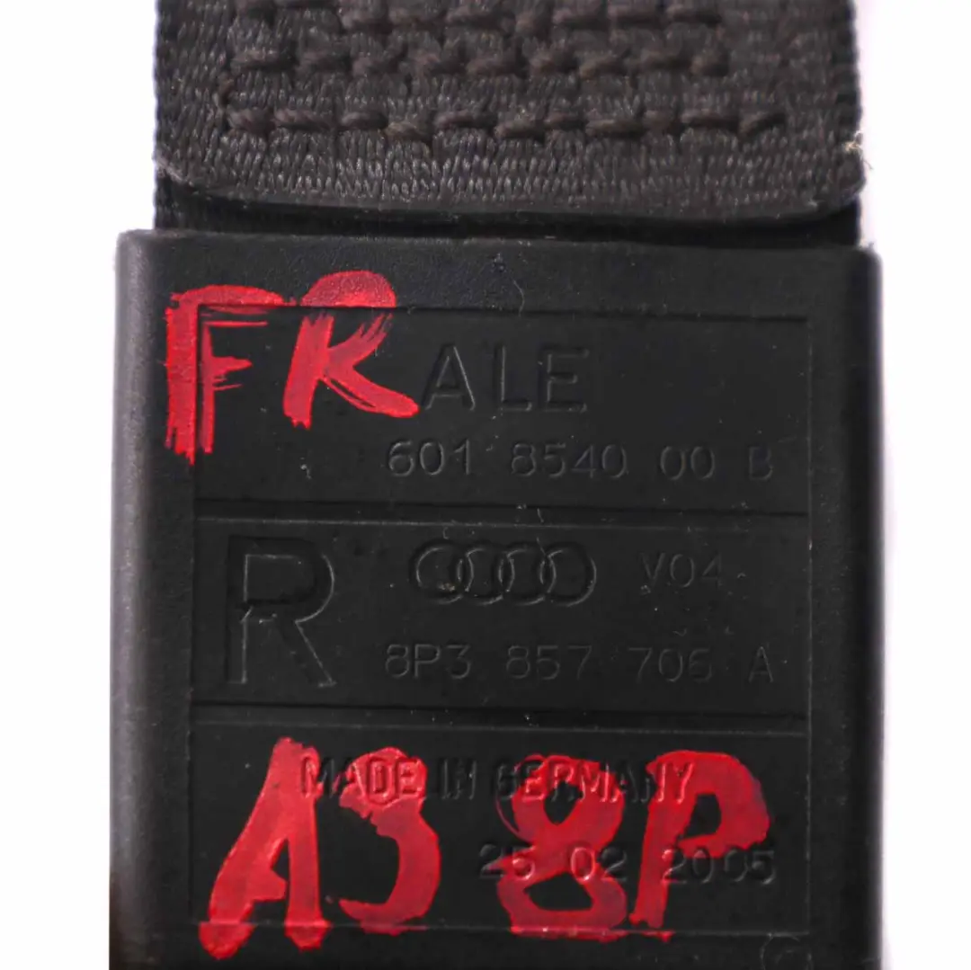 Audi A3 8P Cintura di sicurezza anteriore destra - SKU 8P3857706A - Numero di parte 8P3857706A