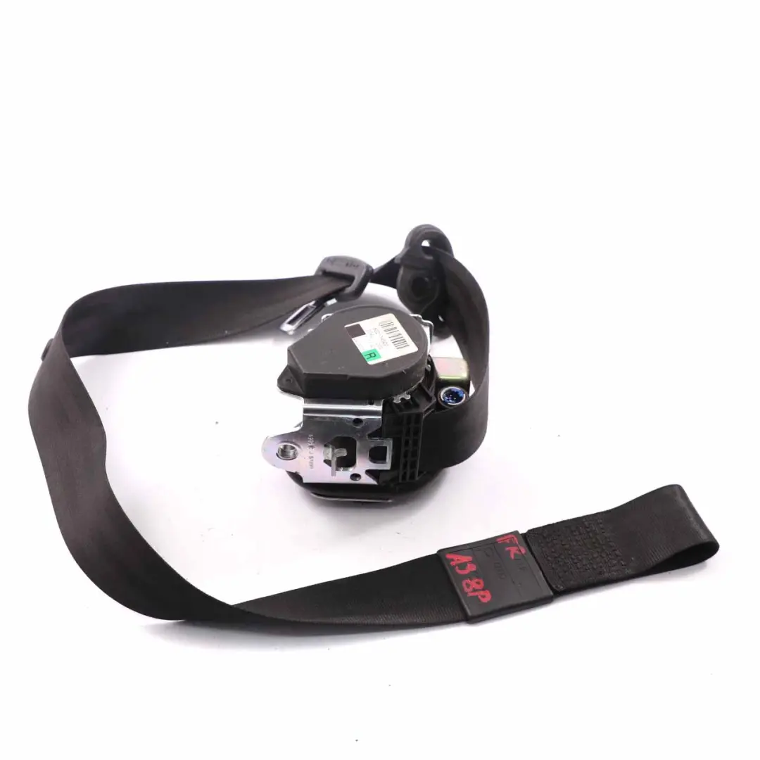 Ceinture de sécurité avant droite pour Audi A3 8P à propos du numéro de pièce 8P3857706A Audi A3 8P Ceinture de sécurité avant droite - SKU 8P3857706A - Numéro de pièce 8P3857706A