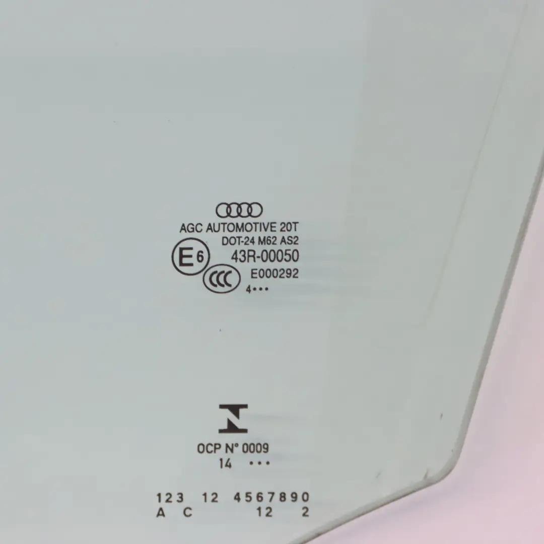 vetro finestrino della porta anteriore sinistra AS2 verde per Audi Q5 8R con numero di parte 8R0845201D Audi Q5 8R vetro finestrino della porta anteriore sinistra AS2 verde - SKU 8R0845201D - Numero di parte 8R0845201D