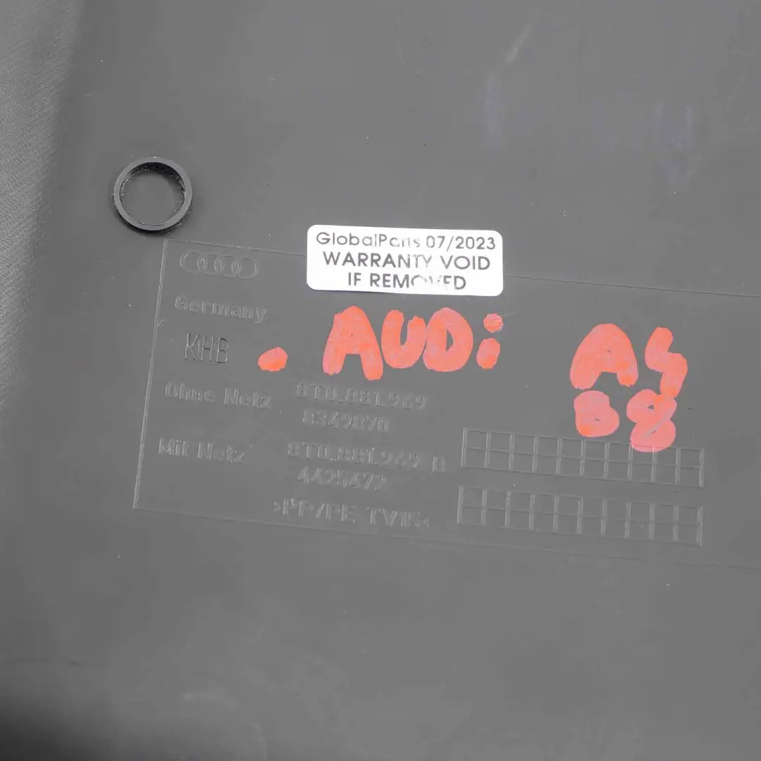 Backrest Trim Back Cover Front Left Right N/O/S to Audi A4 B8 Seat with Part number 8T0881969 Audi A4 B8 Seat Backrest Trim Back Cover Front Left Right N/O/S - SKU 8T0881969 - Part number 8T0881969
