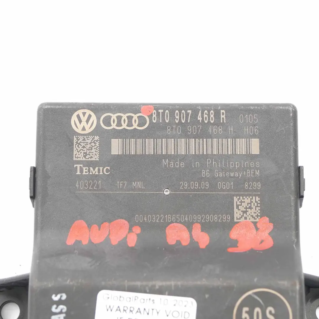 Moduł Sterownik Gateway ECU do Audi A4 B8 o numerze 8T0907468R Audi A4 B8 Moduł Sterownik Gateway ECU - SKU 8T0907468R - Numer Części 8T0907468R