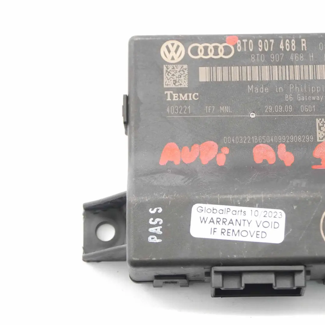 Audi A4 B8 Gateway Steuergerät Modul ECU - SKU 8T0907468R - Teilenummer 8T0907468R