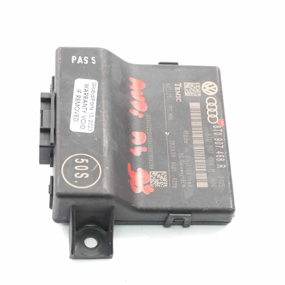 Audi A4 B8 Gateway Steuergerät Modul ECU - SKU 8T0907468R - Teilenummer 8T0907468R