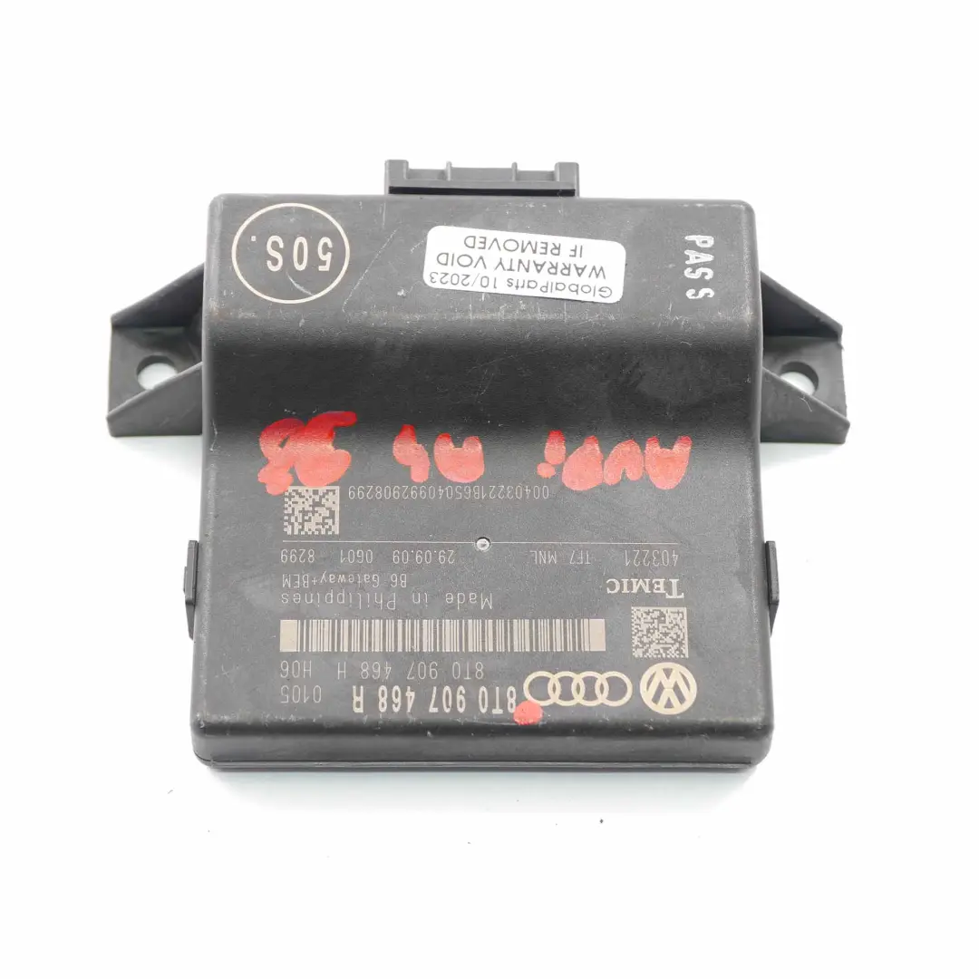 Audi A4 B8 Gateway Steuergerät Modul ECU - SKU 8T0907468R - Teilenummer 8T0907468R