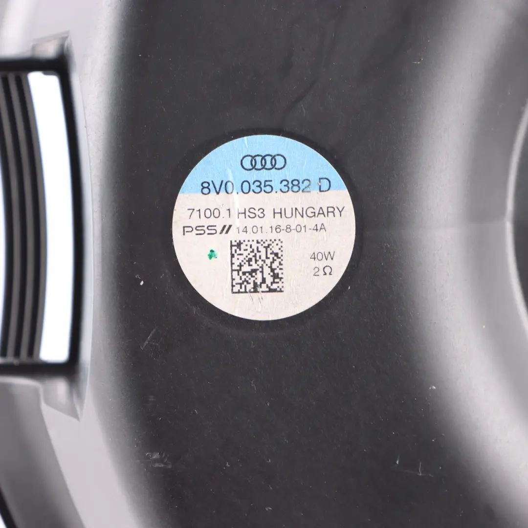 Center Low Bass Tweeter Speaker Subwoofer Unit AMP Audi A3 8V Rear - SKU 8V0035382D - Part number 8V0035382D