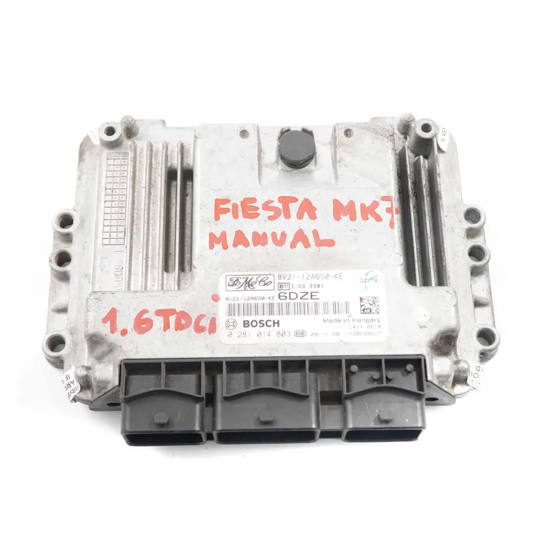 Ford Fiesta MK7 1.6 TDCI Diesel Engine Control Unit ECU Manual - SKU 8V2112A650KE - Part number 8V2112A650KE