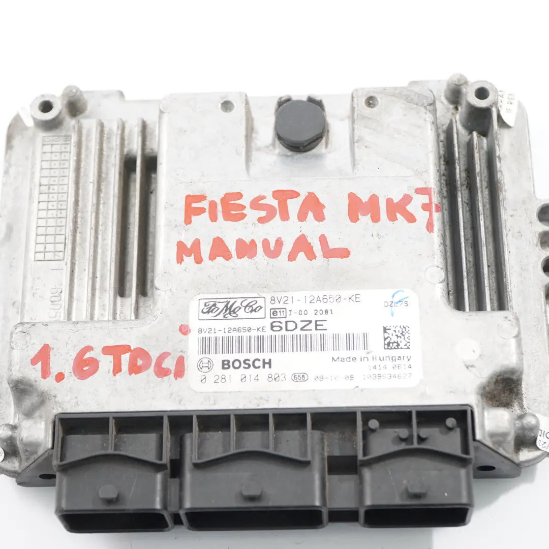 Ford Fiesta MK7 1.6 TDCI Diesel Engine Control Unit ECU Manual - SKU 8V2112A650KE - Part number 8V2112A650KE