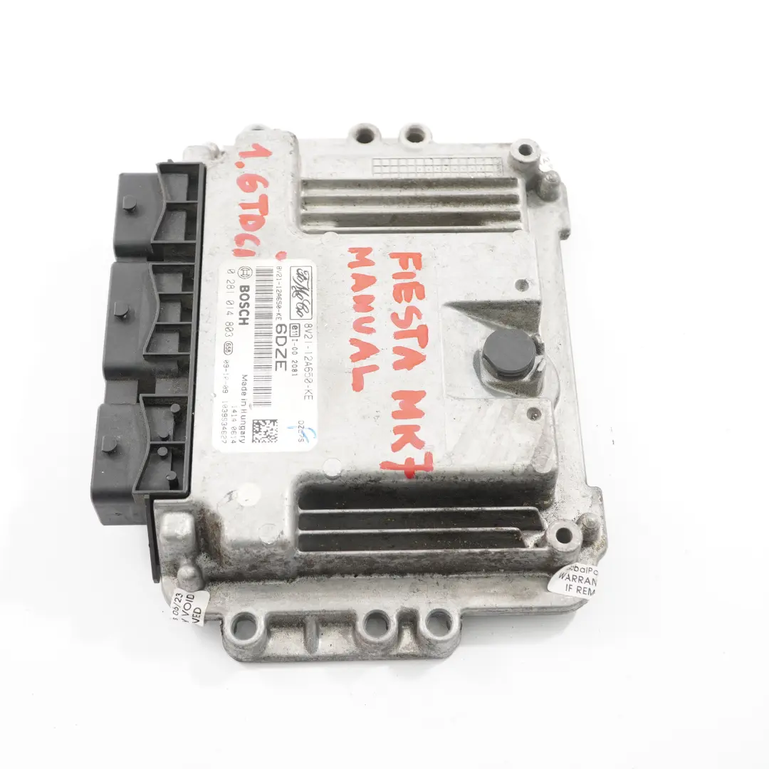 Ford Fiesta MK7 1.6 TDCI Diesel Engine Control Unit ECU Manual - SKU 8V2112A650KE - Part number 8V2112A650KE