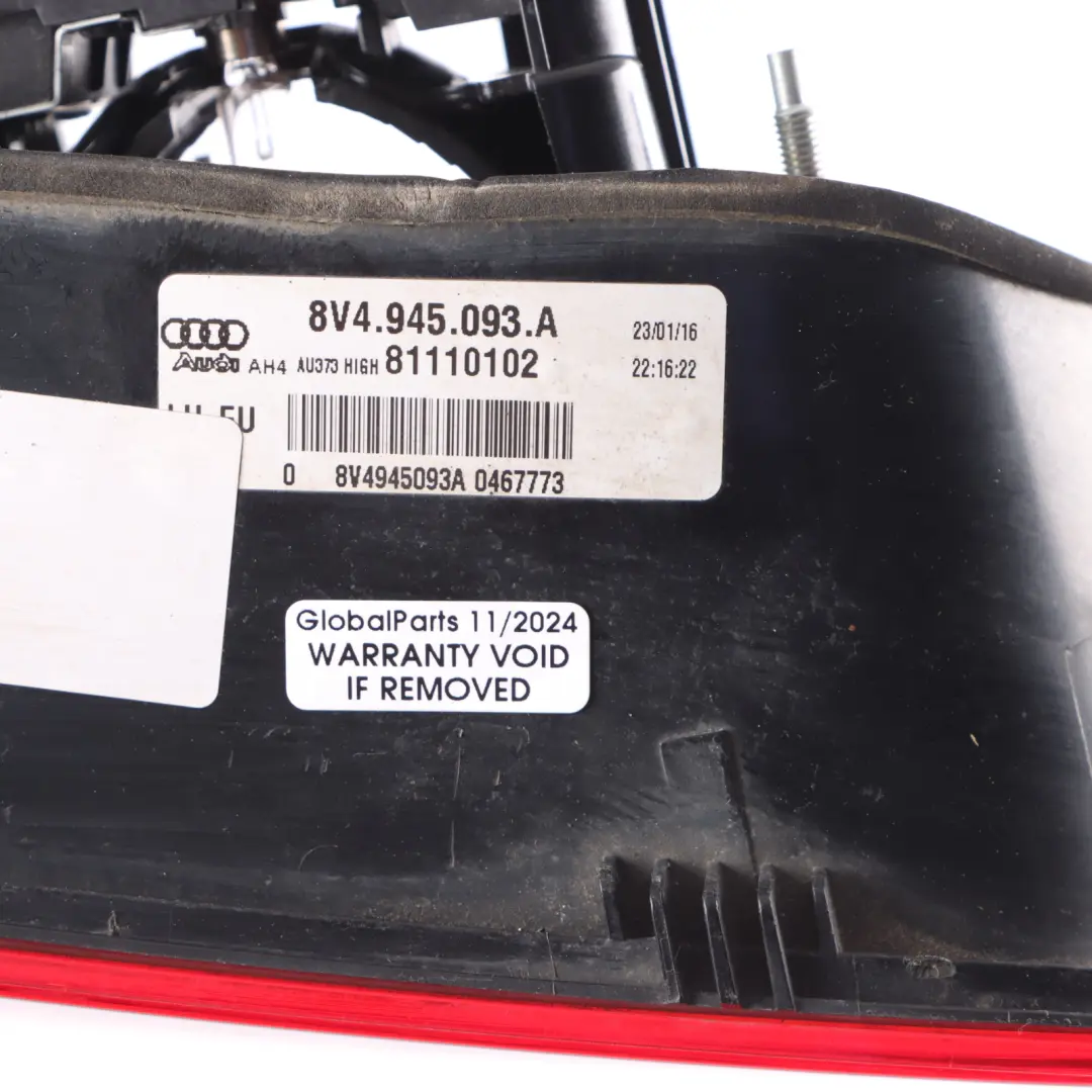 Bootlid Inner Tail Light Lamp Left N/S to Audi A3 8V Rear with Part number 8V4945093A Audi A3 8V Rear Bootlid Inner Tail Light Lamp Left N/S - SKU 8V4945093A - Part number 8V4945093A