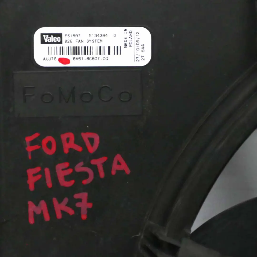 Ford Fiesta Mk7 Radiator Fan Engine Cooling Blower Fan - SKU 8V51-8C607-CG - Part number 8V51-8C607-CG