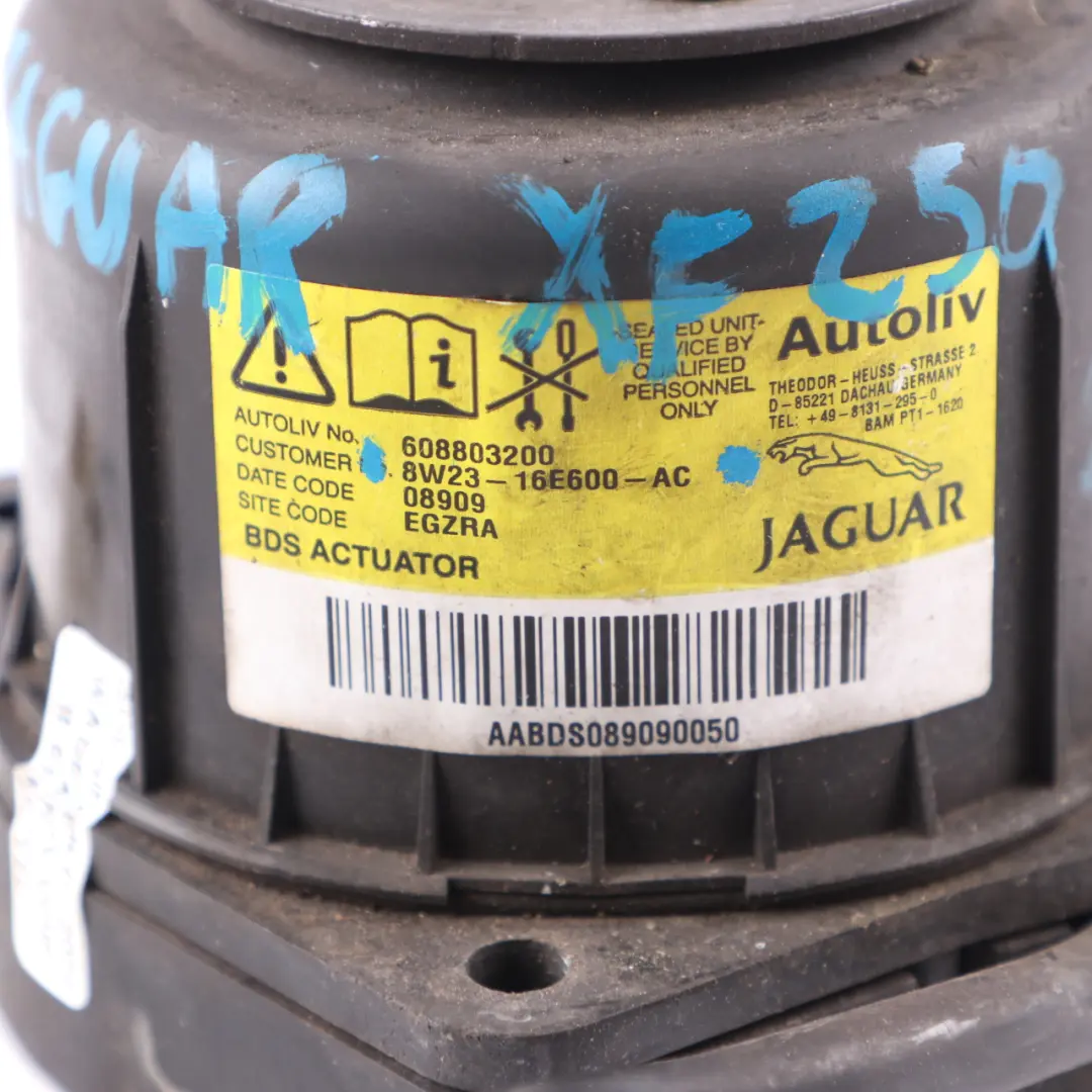 Jaguar XF250 Pedestrian Safety Bonnet Hood Airbag BDS Actuator to with Part number 8W23-16E600-AC Jaguar XF250 Pedestrian Safety Bonnet Hood Airbag BDS Actuator - SKU 8W23-16E600-AC - Part number 8W23-16E600-AC