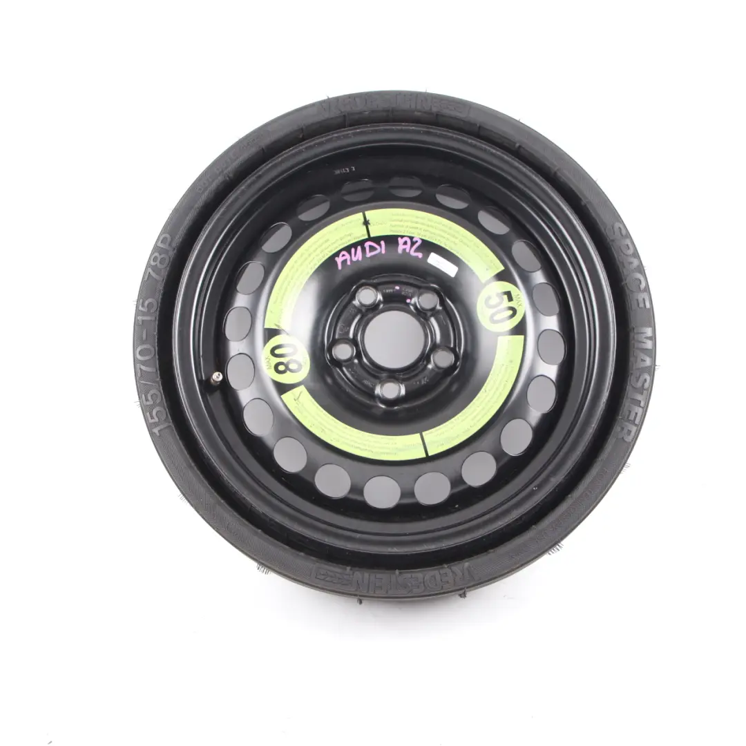  Spare Wheel Audi A2 Compact Wheel Steel R15 Tyre 155/70 5Jx15 ET:28 - SKU 8Z0601027A - Part number 8Z0601027A