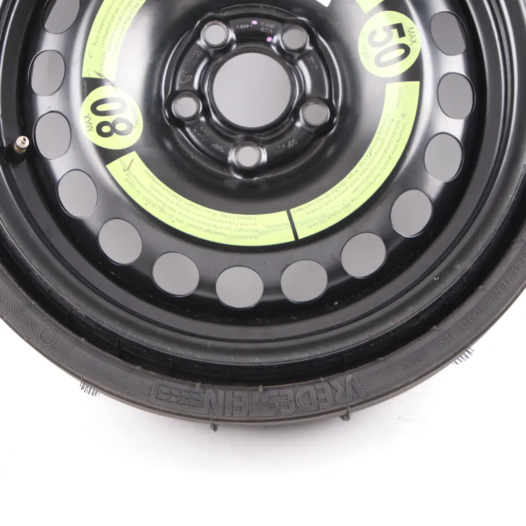 Spare Wheel Audi A2 Compact Wheel Steel R15 Tyre 155/70 5Jx15 ET:28 to with Part number 8Z0601027A Spare Wheel Audi A2 Compact Wheel Steel R15 Tyre 155/70 5Jx15 ET:28 - SKU 8Z0601027A - Part number 8Z0601027A