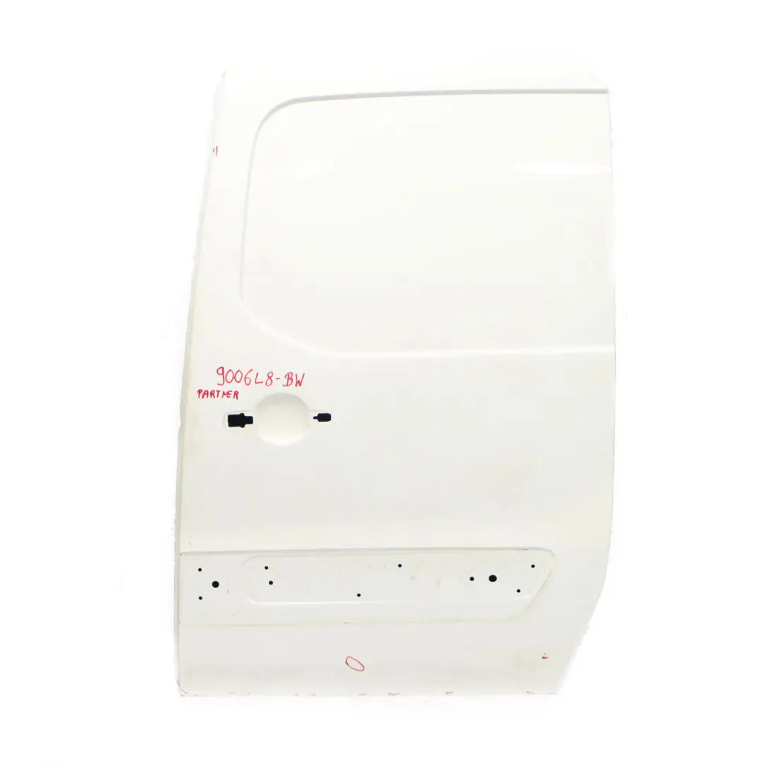 Citroen Berlingo Peugeot Partner Sliding Door Rear Left Side N/S Banquise White to with Part number 9006L8 Citroen Berlingo Peugeot Partner Sliding Door Rear Left Side N/S Banquise White - SKU 9006L8-BW - Part number 9006L8