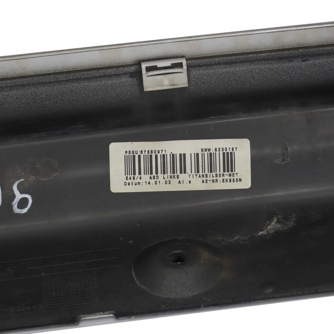 BMW 3 E46 2 Limousine Touring Schwellerleiste Schweller Links Titansilber - 354 - SKU 9071633-TS2 - Teilenummer 9071633