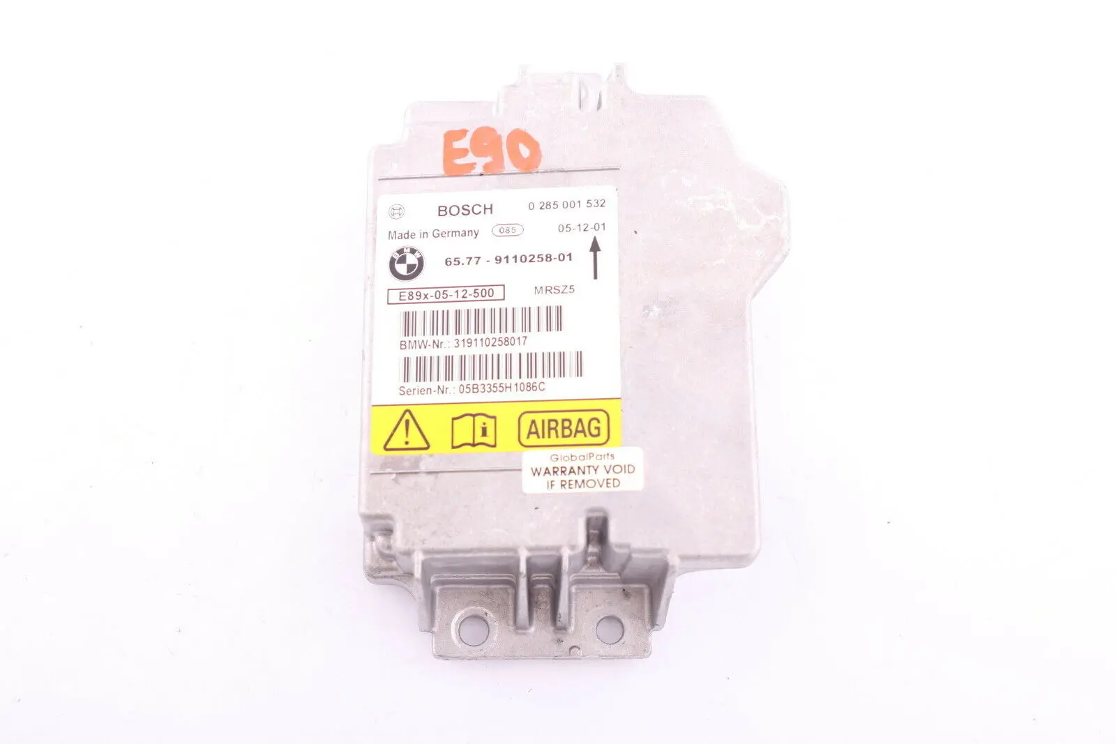 BMW E81 E87 E90 E91 Unit? Controllo Airbag Ecu No Crash Data 9110258