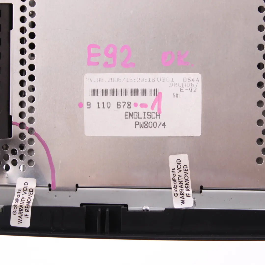 Radio CD BMW E81 E87 E90 E91 E92 Professional Control Unit Module to with Part number 9110678 Radio CD BMW E81 E87 E90 E91 E92 Professional Control Unit Module - SKU 9110678-1 - Part number 9110678