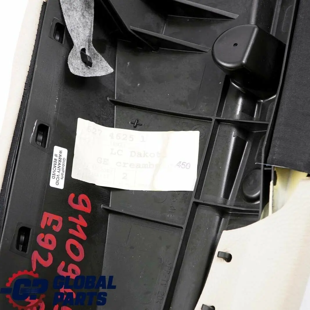 BMW E92 Side Finisher Rear Seat Left N/S Leather Cream Beige - SKU 9110945 - Part number 9110945