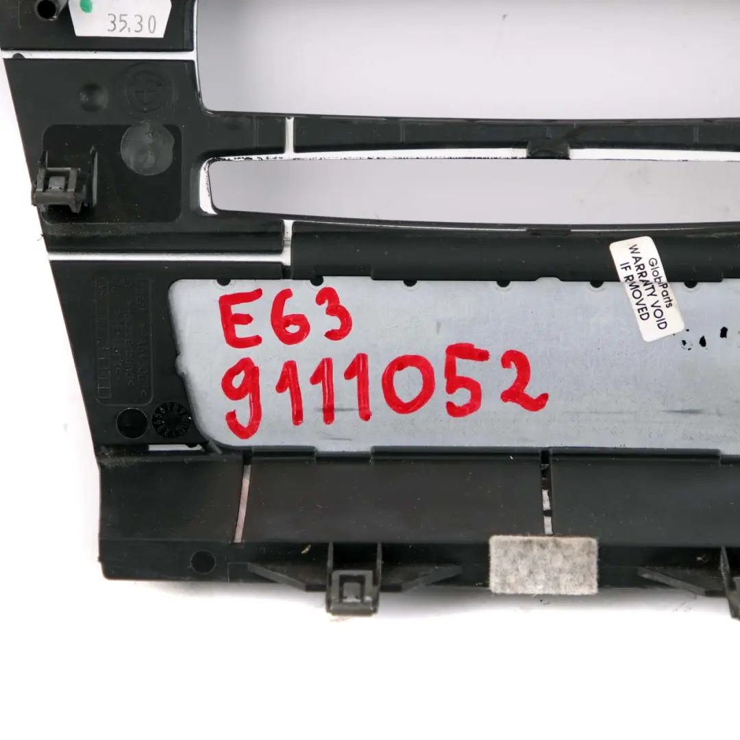 BMW E63 E64 LCI Decor Instrument Panel Dashboard Cover Trim Center Birch Grey - SKU 9111052 - Part number 9111052