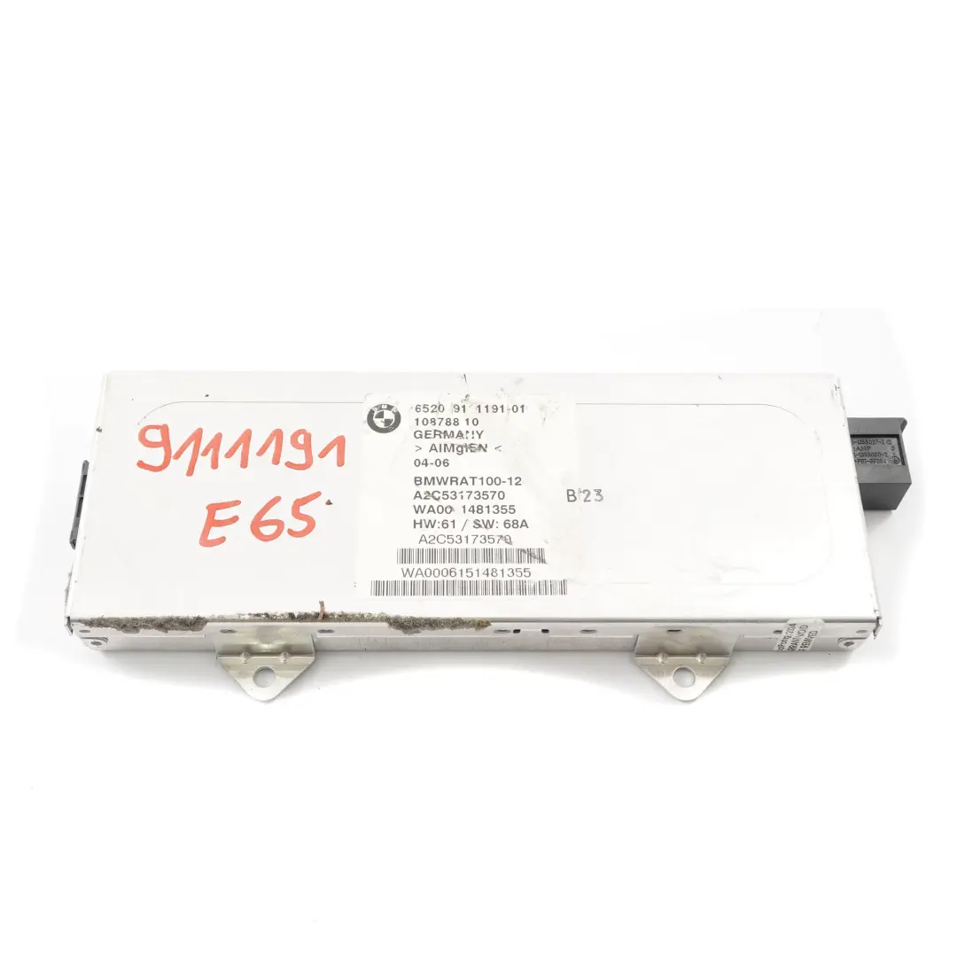 Antena Sintonizador Antena Amplificador Módulo Control para BMW E65 E66 E67 con número de pieza 9123610 BMW E65 E66 E67 Antena Sintonizador Antena Amplificador Módulo Control - SKU 9111191 - Número de pieza 9123610