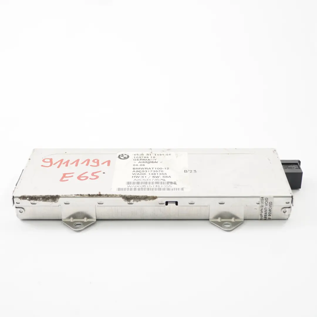 BMW E65 E66 E67 Antena Sintonizador Antena Amplificador Módulo Control - SKU 9111191 - Número de pieza 9123610
