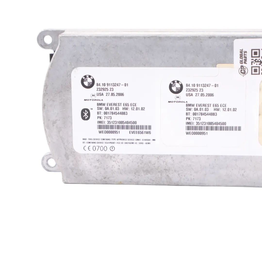 Telematics ECU Control Unit GSM to BMW E61 E65 X5 E70 E90 with Part number 9113247 BMW E61 E65 X5 E70 E90 Telematics ECU Control Unit GSM - SKU 9113247 - Part number 9113247
