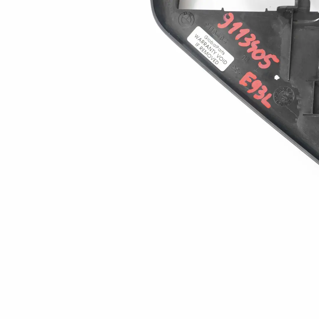 Coprisedile anteriore esterno sinistro Rivestimento Trim Nero 9113404 per BMW E93 con numero di parte 9113405 BMW E93 Coprisedile anteriore esterno sinistro Rivestimento Trim Nero 9113404 - SKU 9113405 - Numero di parte 9113405