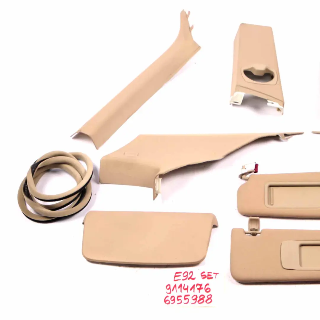Lining Trims Pillars Covers Handles Panels Front Rear Set Creambeige to BMW E92 with Part number 9114176 BMW E92 Lining Trims Pillars Covers Handles Panels Front Rear Set Creambeige - SKU 9114176-1 - Part number 9114176