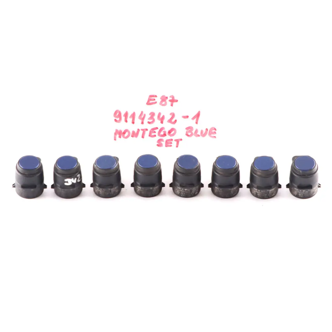 8 x Parking Sensor BMW E81 E87 E90 PDC Ultrasonic Montego Blue A51 Set - SKU 9114342-MTB1 - Part number 9114342