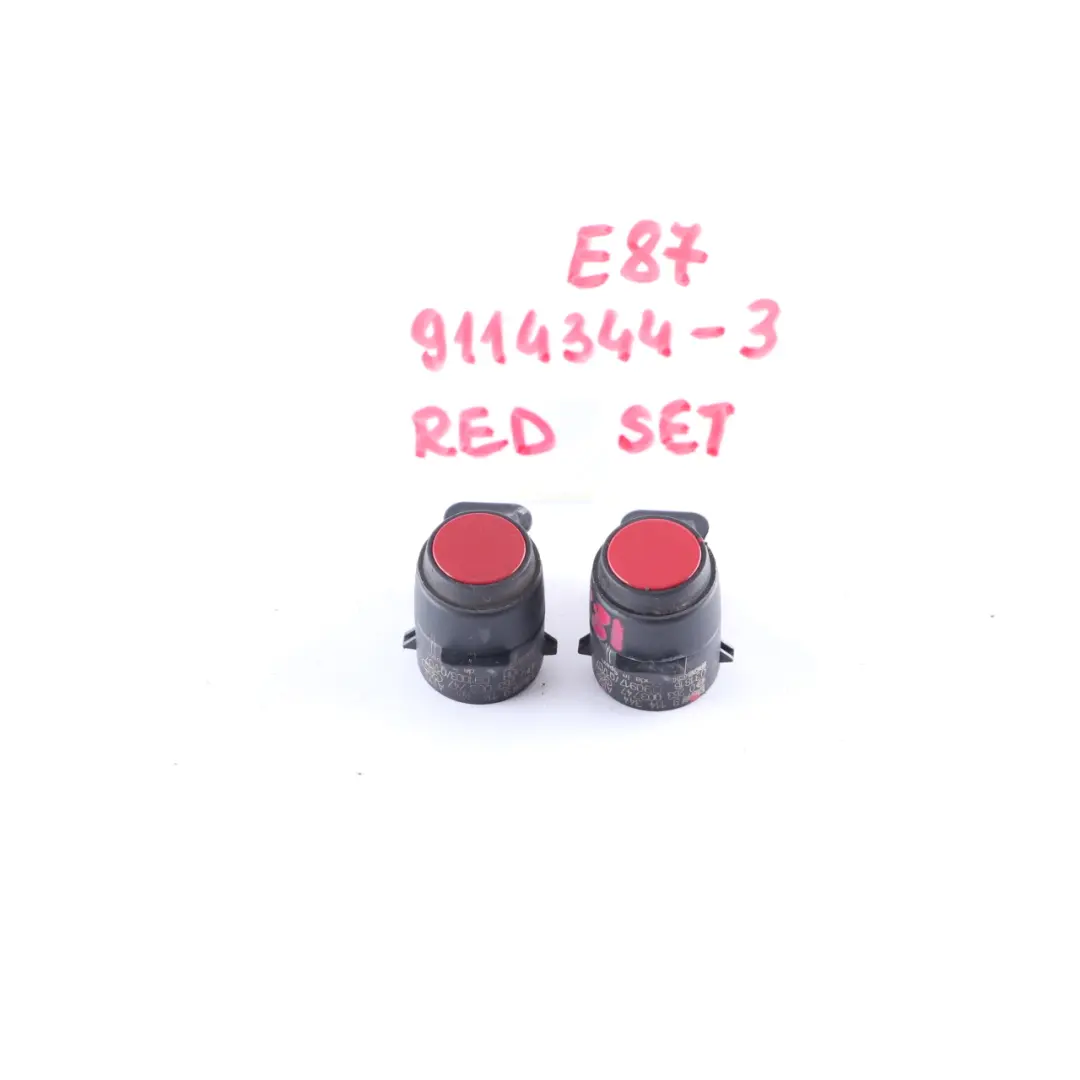 Parking Sensor BMW E81 E87 E90 Ultrasonic PDC Crimson Red A61 Set to 2 x with Part number 9114344 2 x Parking Sensor BMW E81 E87 E90 Ultrasonic PDC Crimson Red A61 Set - SKU 9114344-KAR3 - Part number 9114344