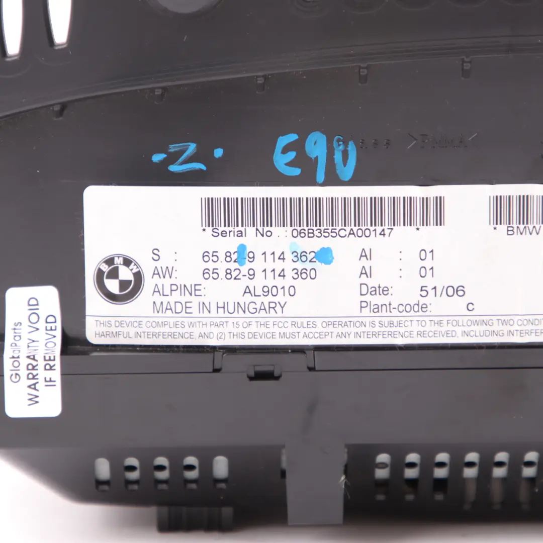 BMW E60 E63 E90 Monitor Ekran Wyświetlacz Nawigacji 8.8" - SKU 9114362 - Numer Części 9114362