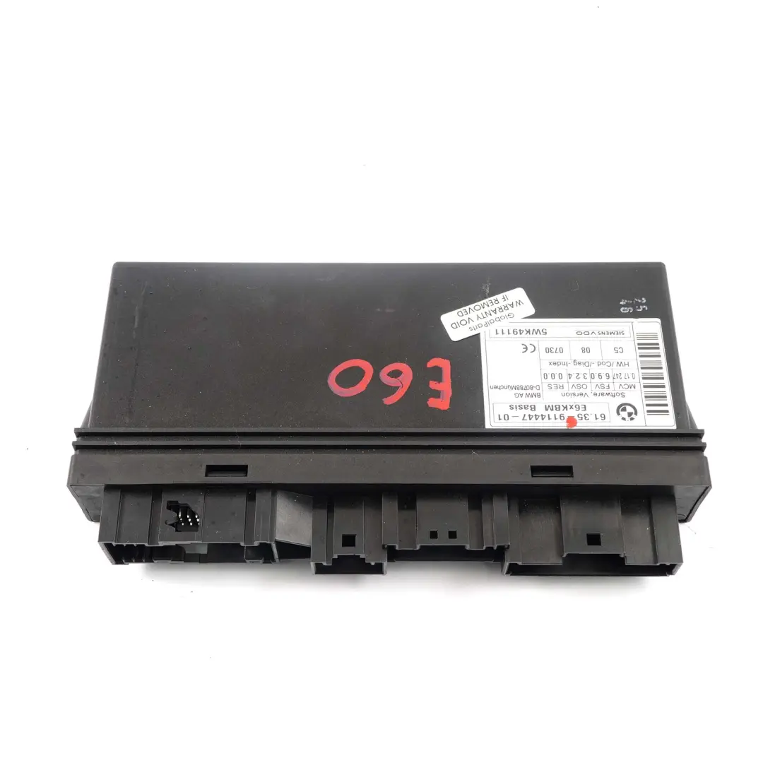 Modul BMW E60 E63 E64 Karosserie Steuerung Modul 6135 für BCM mit Teilenummer 9114447 BCM Modul BMW E60 E63 E64 Karosserie Steuerung Modul 6135 - SKU 9114447 - Teilenummer 9114447