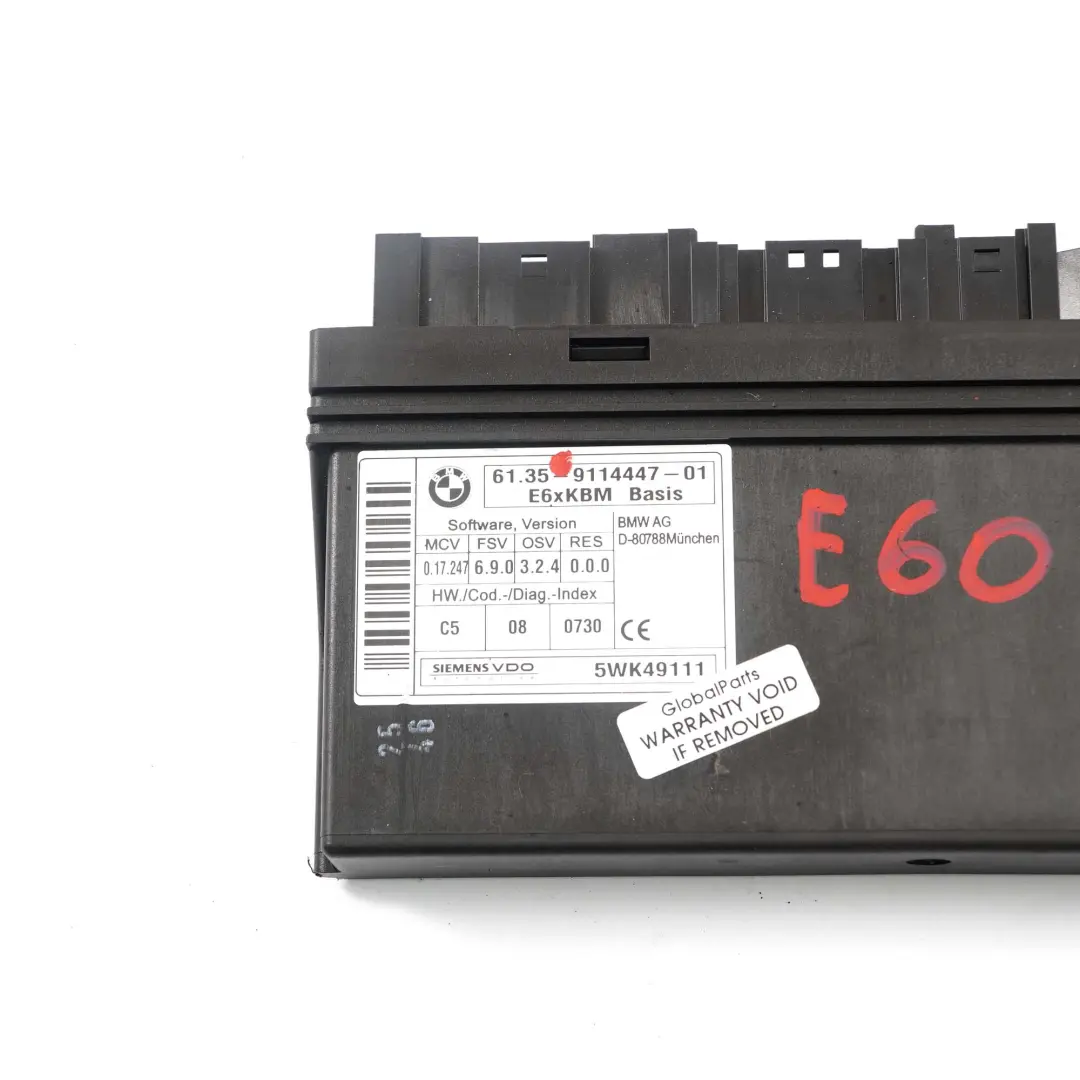 Module BMW E60 E63 E64 Body Control Module 6135 to BCM with Part number 9114447 BCM Module BMW E60 E63 E64 Body Control Module 6135 - SKU 9114447 - Part number 9114447