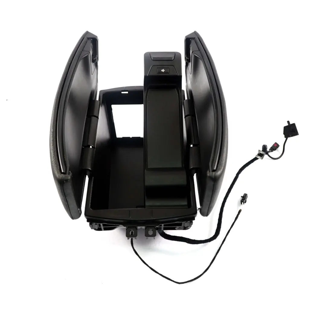  Front Armrest BMW X5 X6 E70 E71 Centre Middle Telephone Storage Black Leather - SKU 9115082-1 - Part number 9115082