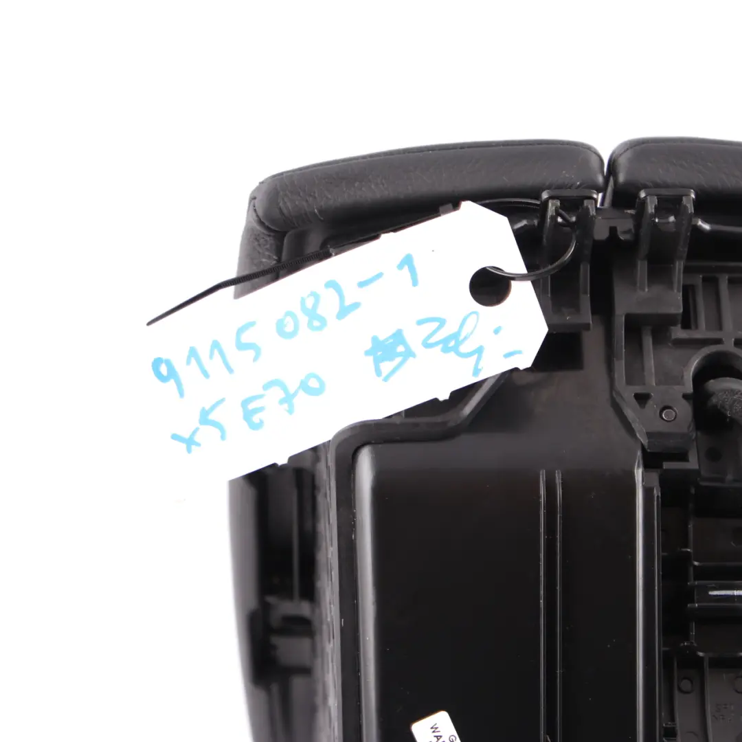  Front Armrest BMW X5 X6 E70 E71 Centre Middle Telephone Storage Black Leather - SKU 9115082-1 - Part number 9115082