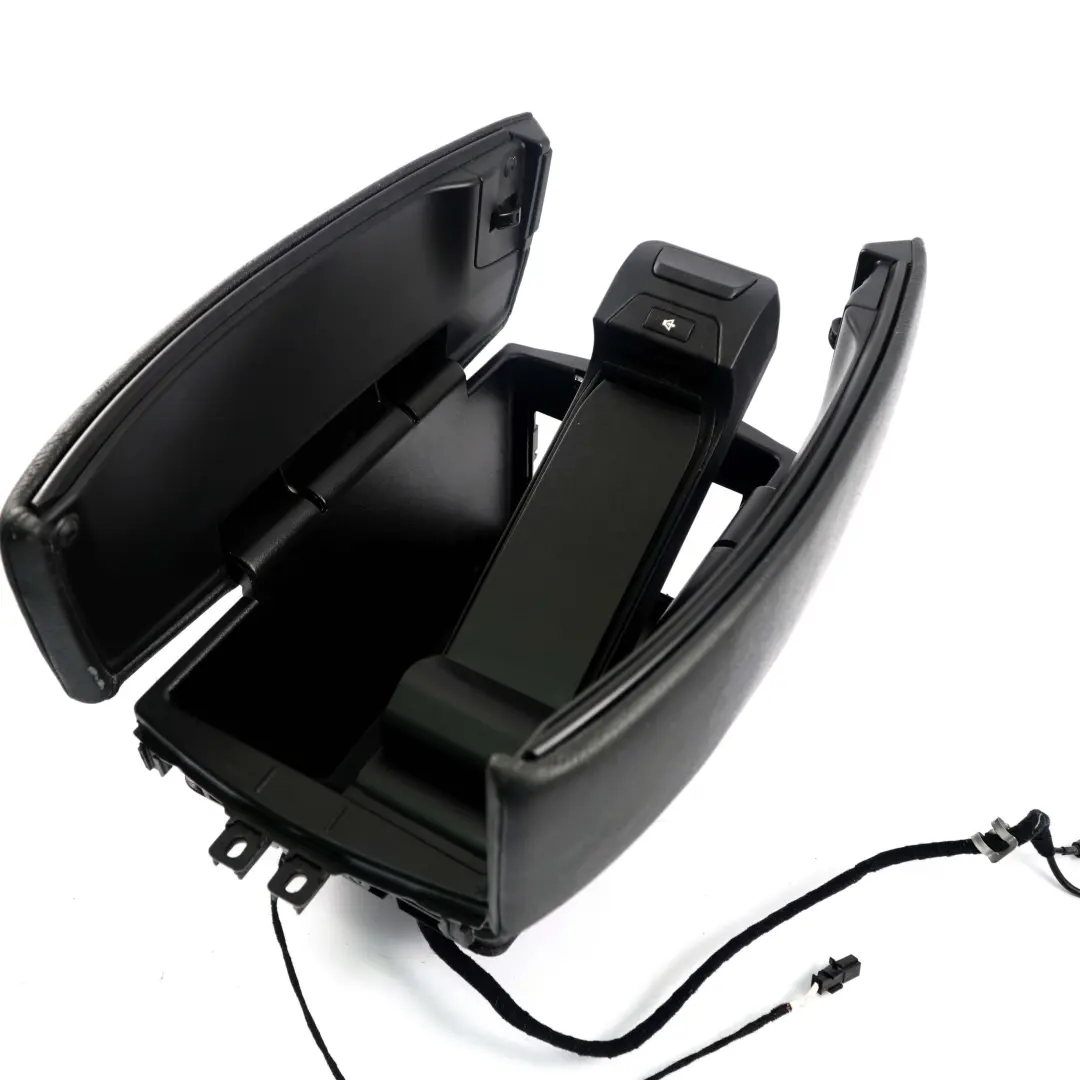 Centre Armrest Front Middle Telephone Storage Black Leather to BMW X5 X6 E70 E71 with Part number 9115082 BMW X5 X6 E70 E71 Centre Armrest Front Middle Telephone Storage Black Leather - SKU 9115082 - Part number 9115082