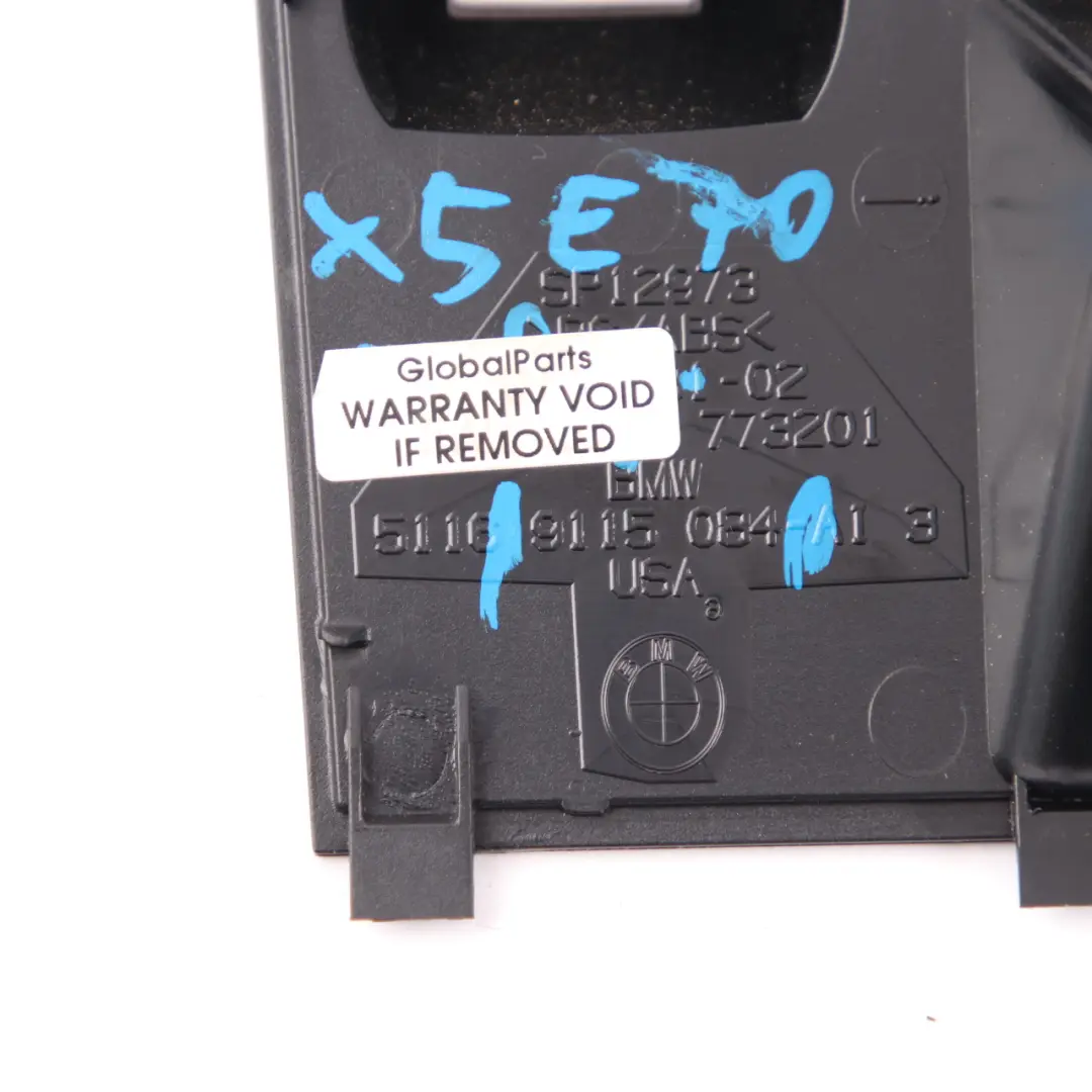 USB AUX Prise courant Couvercle connecteur Panneau Noir pour BMW X5 E70 à propos du numéro de pièce 9115084 BMW X5 E70 USB AUX Prise courant Couvercle connecteur Panneau Noir - SKU 9115084 - Numéro de pièce 9115084